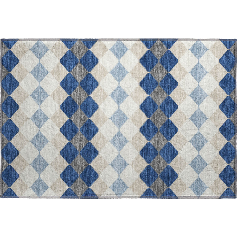 Premium Machine Washable Bunderberg AMF1007 Geometric Rug, Rectangle 1'8" x 2'6"