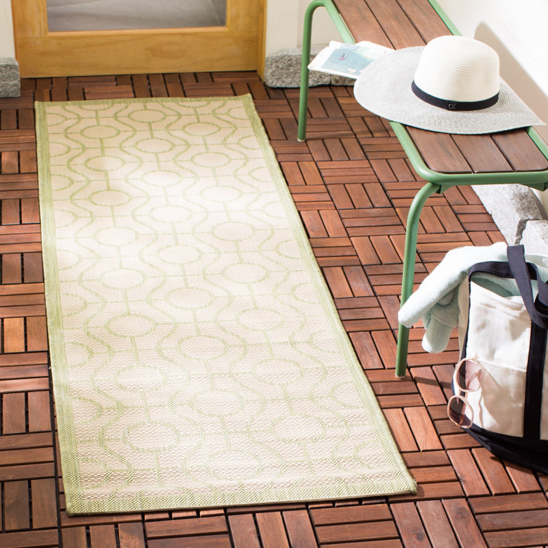 Arneshia Geometric Beige Indoor / Outdoor Area Indoor/Outdoor Area Rug, Runner 2'3" x 6'7"