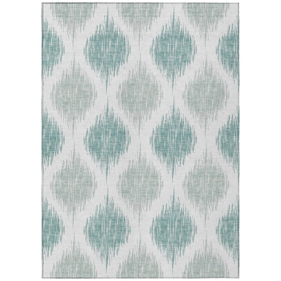 Tapis bleu sarcelle ivoire et ivoire 9 'X 12' Aqua