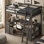 Lit mezzanine double avec bureau en U, tiroirs et tablettes de rangement | Structure en bois massif, garde-corps et armoire encastrée | Station de travail peu encombrante