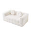 Canapé moderne de 66,5 pouces sans os avec deux coussins décoratifs circulaires, tissu en polyester à poils longs texturé litchi doux pour la peau et canapé en mousse à carreaux à deux places-1458482175-1458482168