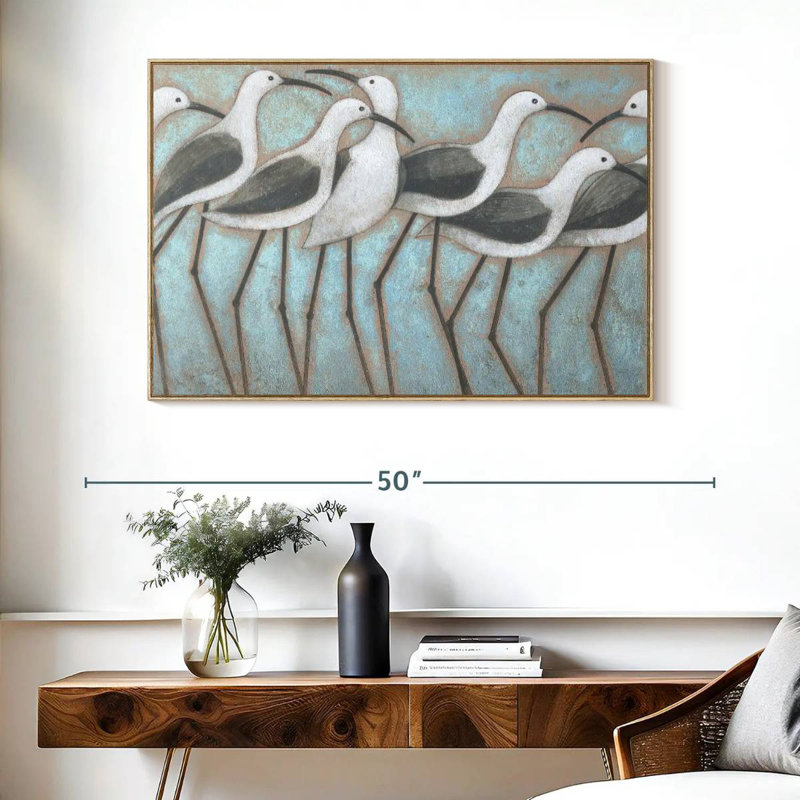 Défilé côtier, Cadre flottant en bois naturel, 40 po x 27 po