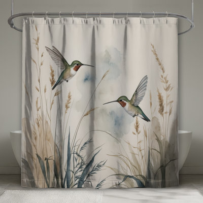 Hummingbirds In Flight Shower Curtains Extra Long