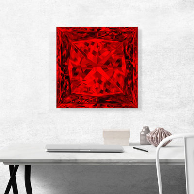" Red Princess Cut Diamond Jewel "