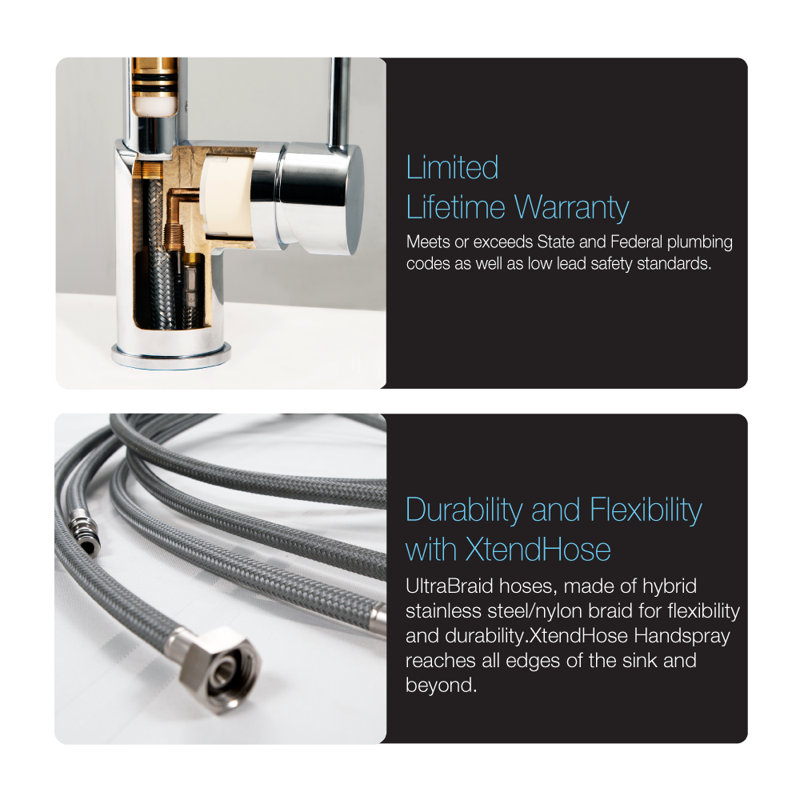 Brushed Nickel Single Handle Pull-Out Spray Kitchen Faucet