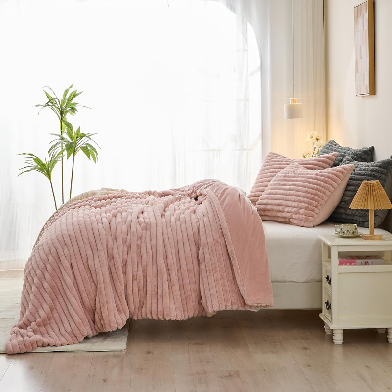Ensemble d'édredon en fausse fourrure moelleux, ensemble de literie pelucheux vison moelleux, ensemble de literie 3 pièces