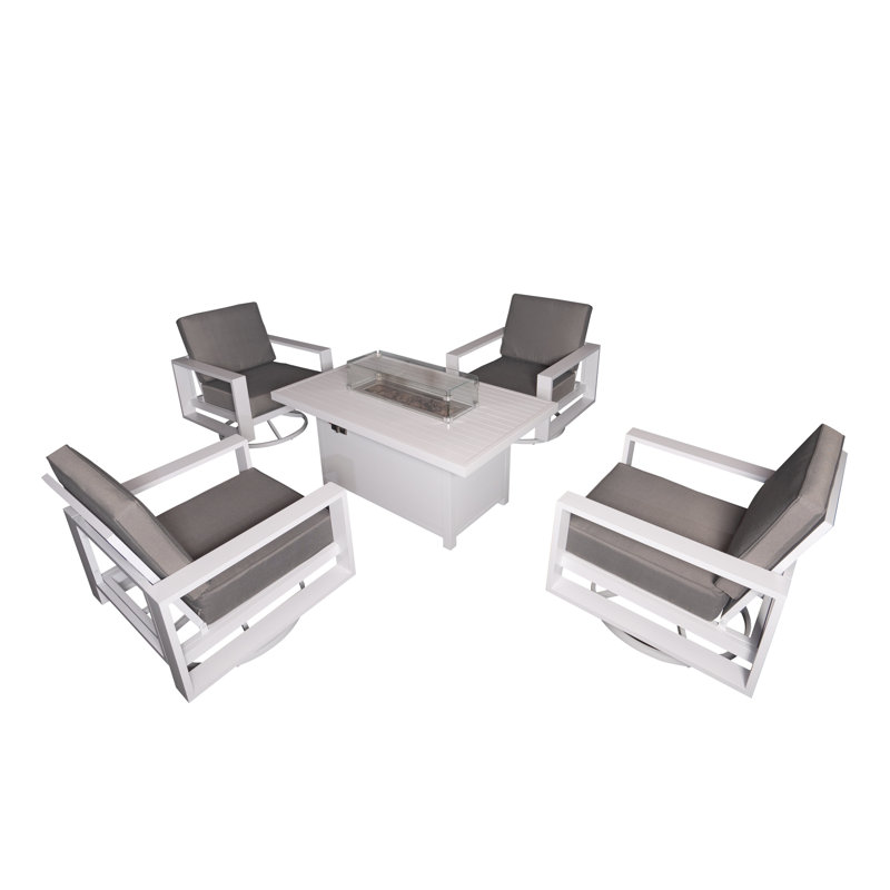 Ensemble repas extérieur pour 4 personnes Makensie, H 25,2 po x L 55,11 po x l 33,46 po