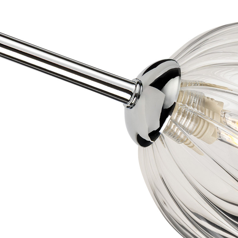 Glass Flush Mount, Chrome, Clear, Transparent