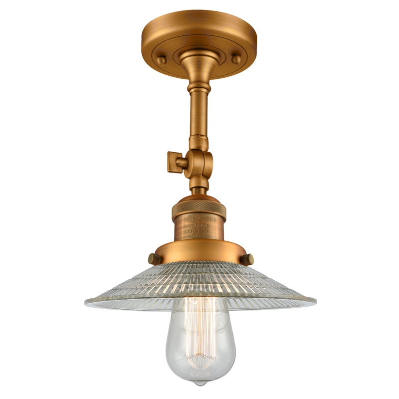 Plafonnier semi-encastré 4,5 po Saroyan, Laiton brossé, Grainé, Ampoule DEL 6 watts Vinage