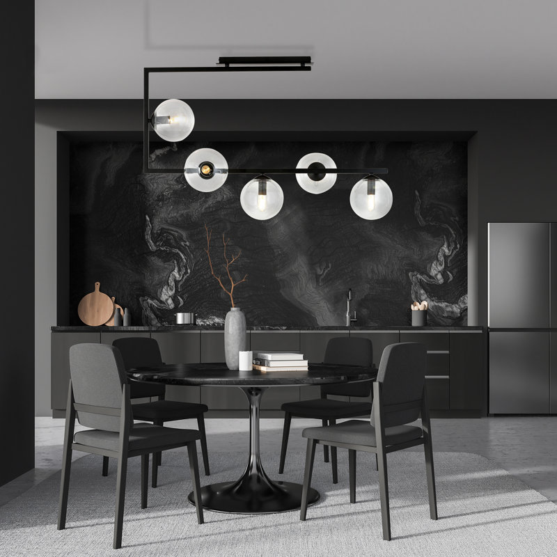Lierre 5 - Light Geometric Chandelier, Transparent