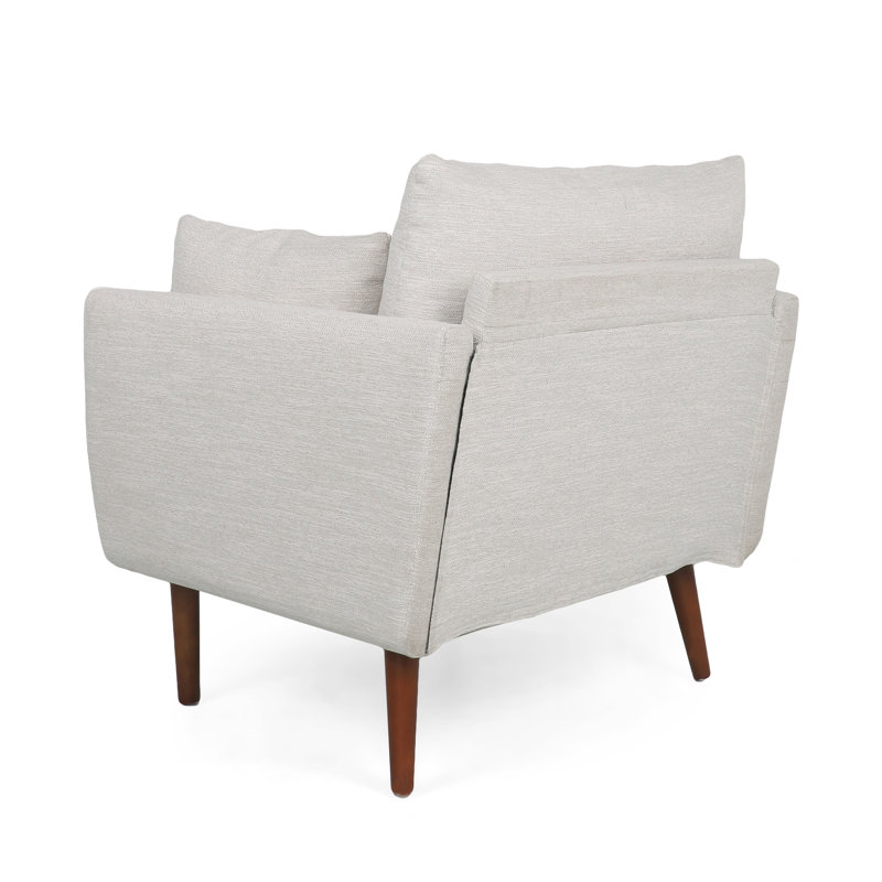 Tissu, fauteuil club avec pieds en bois