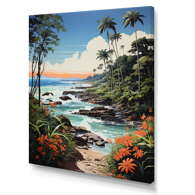 «Beinteinn Coastaltropical Tropical Paradise I», reproduction sur toile, H 44 po x l 34 po x P 1,5 po, Toile tendue