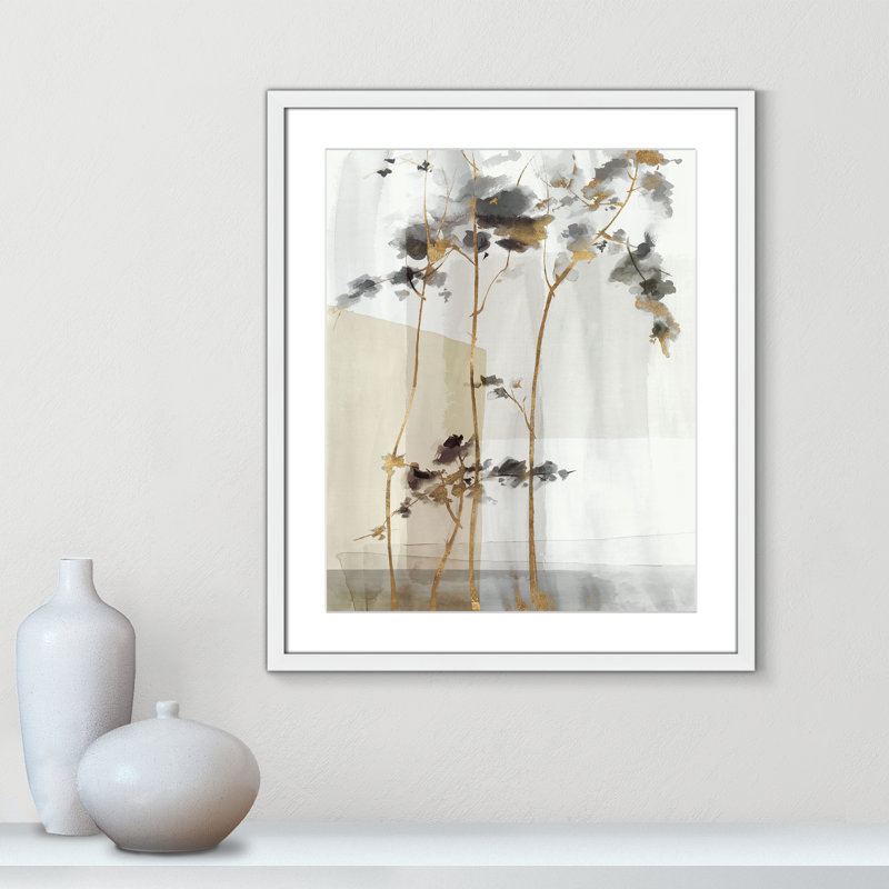 Golden Zen I Print par Eva Watts, L 21,5 po x H 25,5 po, Imprimé mat, Blanc satiné