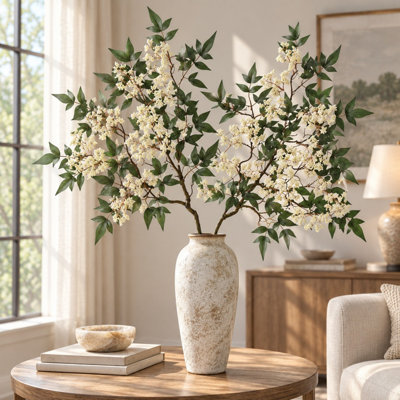 Ensemble de 2 tiges de baies de nandina artificielles de 91 cm (36 po) pour la décoration de grands vases