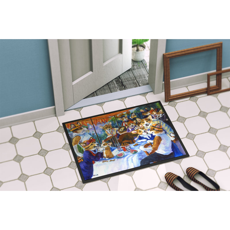 Tapis d'extérieur antidérapant Corgi, 1 pi 6 po x 2 pi 3 po