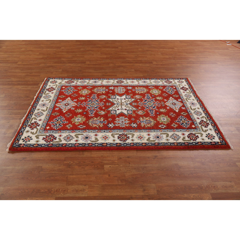 Tapis géométrique Kazak noué à la main