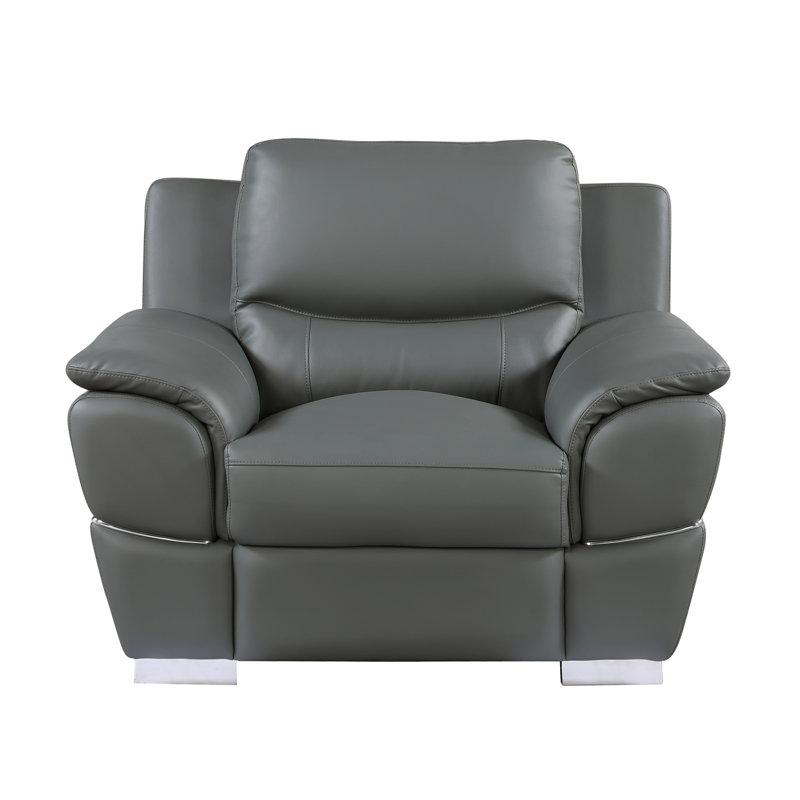 Chaise en cuir véritable, Gris