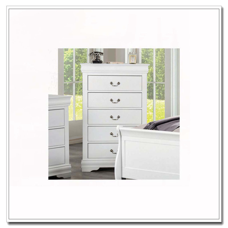 Commode 5 tiroirs, Blanc