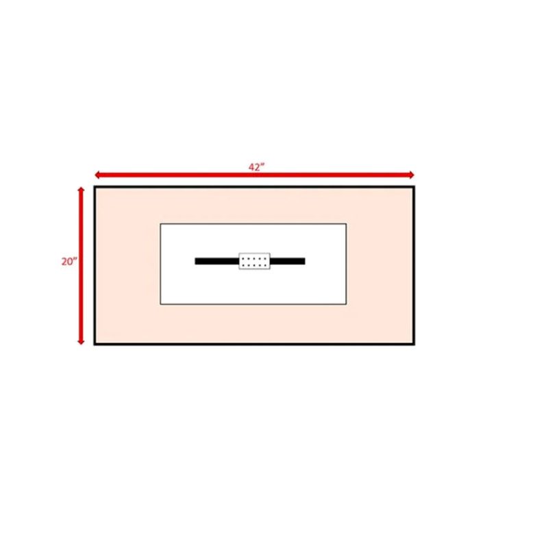 Table de foyer d'extérieur 42 W x 25 H, teinte grise, temps de production de la flamme 50 000, acier inoxydable, gaz propane / naturel, durée de dégagement d'énergie de l'appareil moderne,