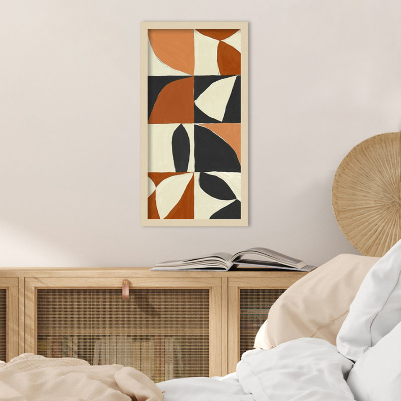 «Tulia Mayan Pattern I» par Isabelle Zframed, reproduction d'art, H 25 po x l 13 po x P 1 po, Brun