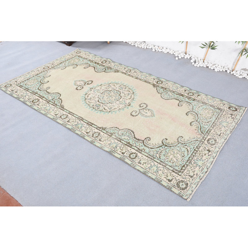 Tapis marocain, grand tapis 5,1 x 9,4 pi, tapis rétro, tapis turcs, tapis verts, tapis