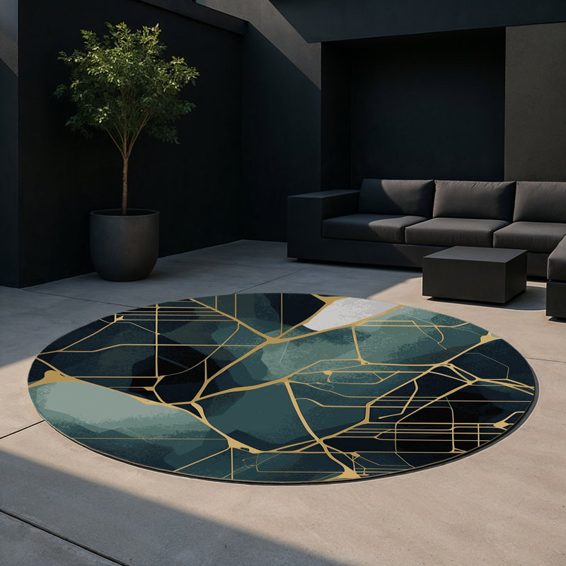 Nebula Layers Indoor And Outdoor Area Rug, Round 5'