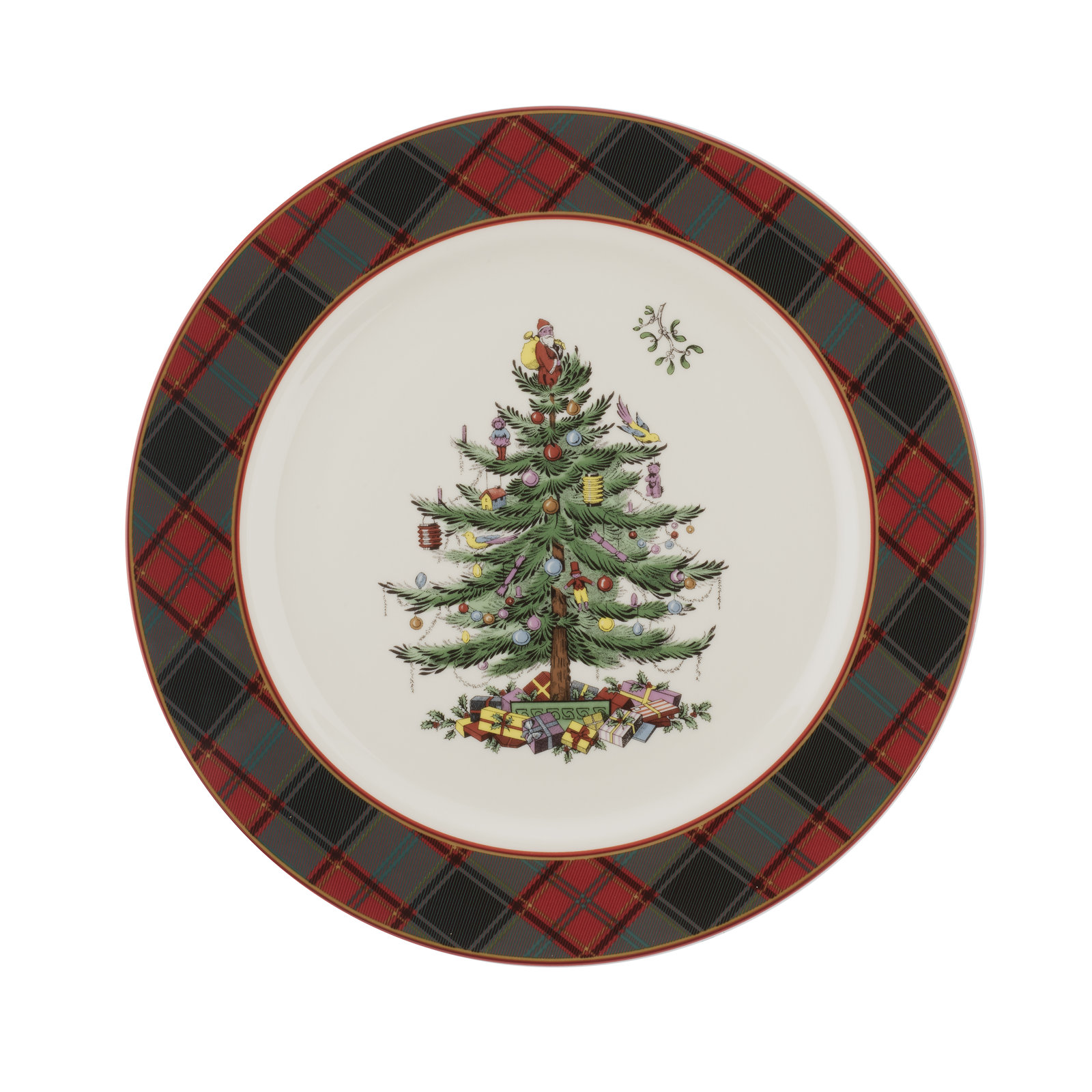 Christmas Tree Tartan 11" Dinner Plate