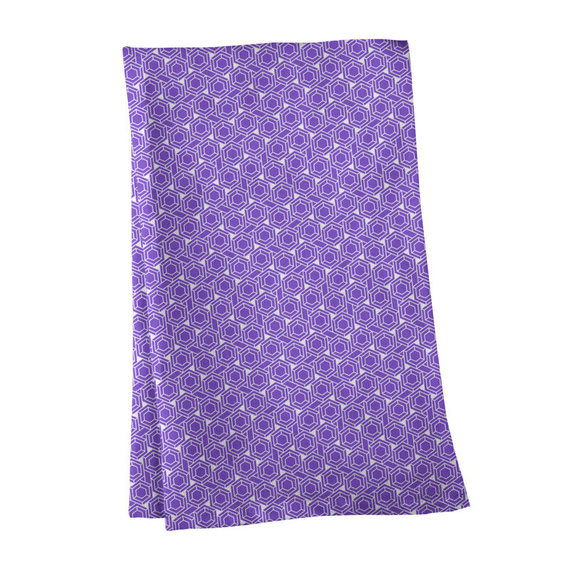 Serviette de thé à treillis hexagonal classic Mcguigan, Sergé de coton, Mauve / Blanc