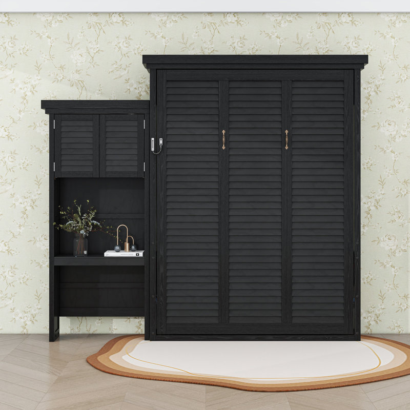 Lit escamotable avec tablettes de rangement Murphy