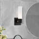 Fulton Single Light Glass Steel Dimmable Armed Sconce