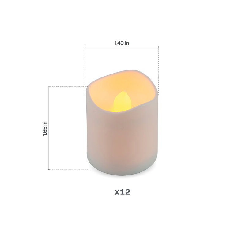 Set of 12 White Votive Candles