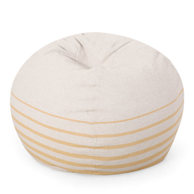 Fauteuil à billes arrondi de 5 pieds - rayé jaune, siège moderne et confortable, housse à fermeture à glissière amovible et lavable, option de fauteuil rembourré en mousse, haut