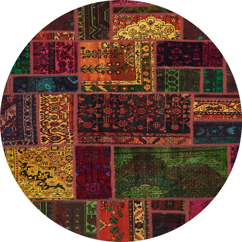 Abstract Indoor Rug, Round 5'
