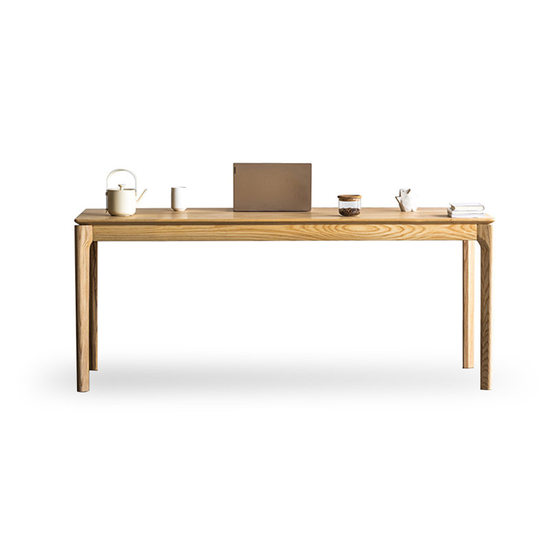 Burlywood Rectangular Solid Wood Dining Table, 29.53"H x 62.99"L x 31.5"W