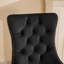 Chaise de salle à manger rembourrée en velours avec pieds cloutés en bois doré-676767645