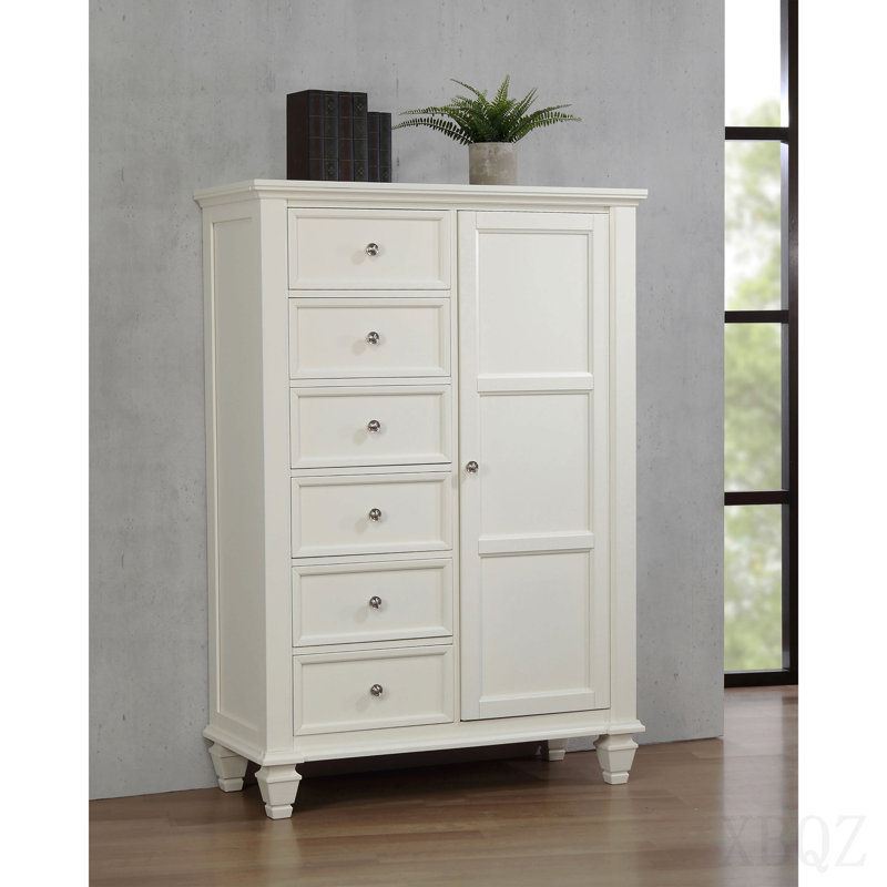 Cream White 8-Drawer Chest