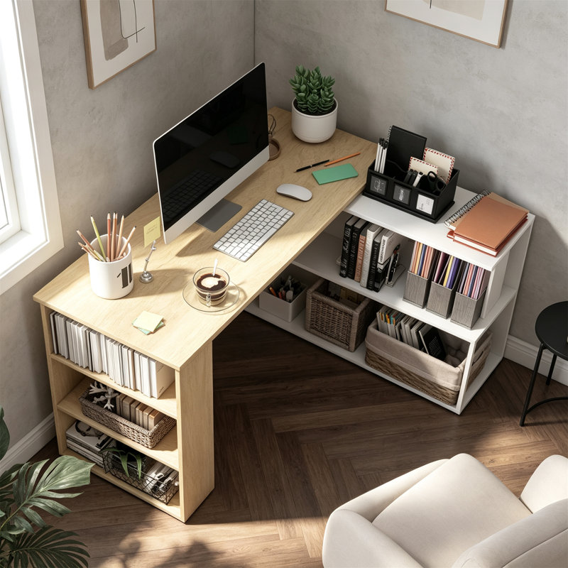 L-Shaped MDF Computer Desk