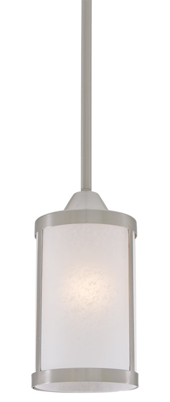 Luminaire suspendu cylindrique à 1 lumière Janis, Nickel satiné