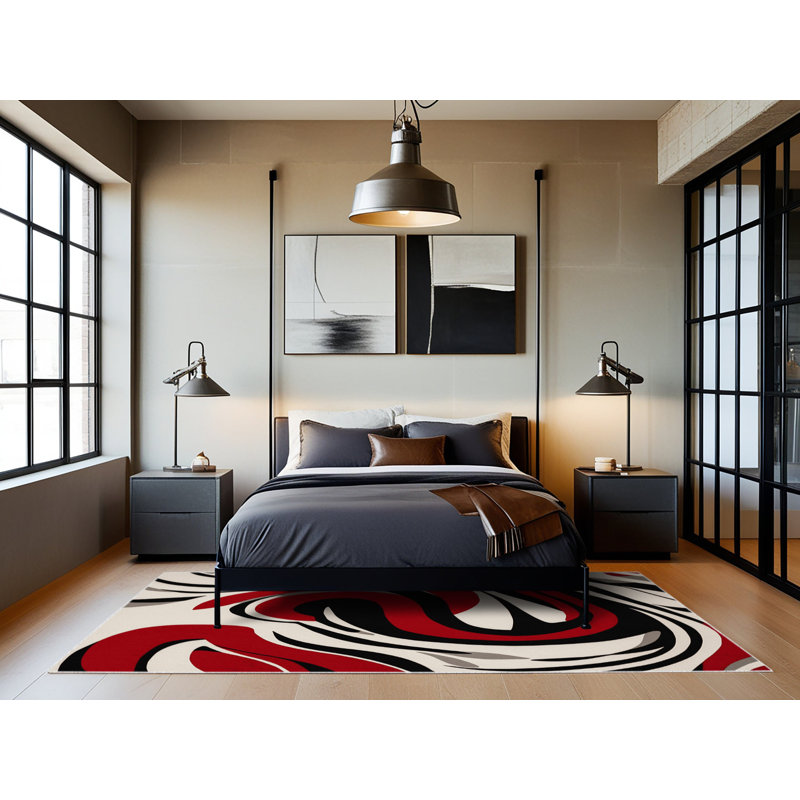 Radiant Swirl Rug, Rectangle 4' x 6'