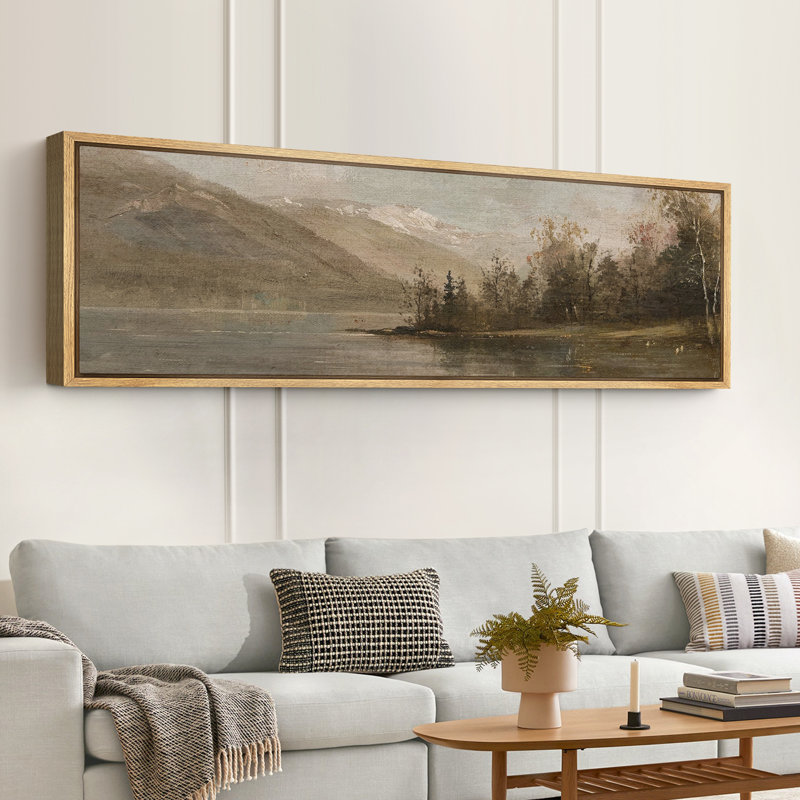 Serene Abstract Landscape Large Framed Canvas Art
