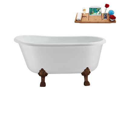 57.5'' x 29.5'' Soaking Acrylic Bathtub