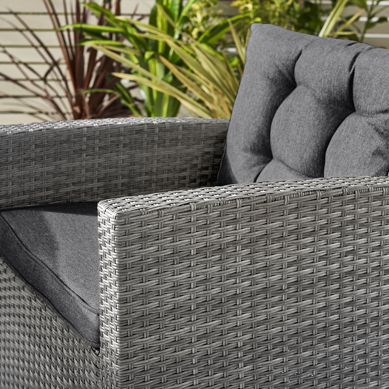 Deklan 9 Person Outdoor Garden Dining Set - PE Rattan Corner Sofa Lounge Set Modern Patios, Gray