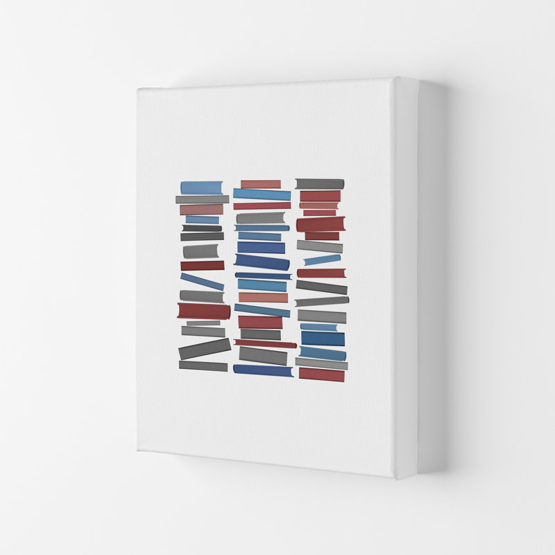 Books Colourful by Orara - Wrapped Canvas Print, 29.7cm H x 21cm W x 3cm D, Wrapped Canvas