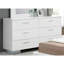 Ensemble de chambre à coucher moderne 5 pièces blanc comprenant une base de lit, une commode, un miroir et 2 tables de chevet -326738642