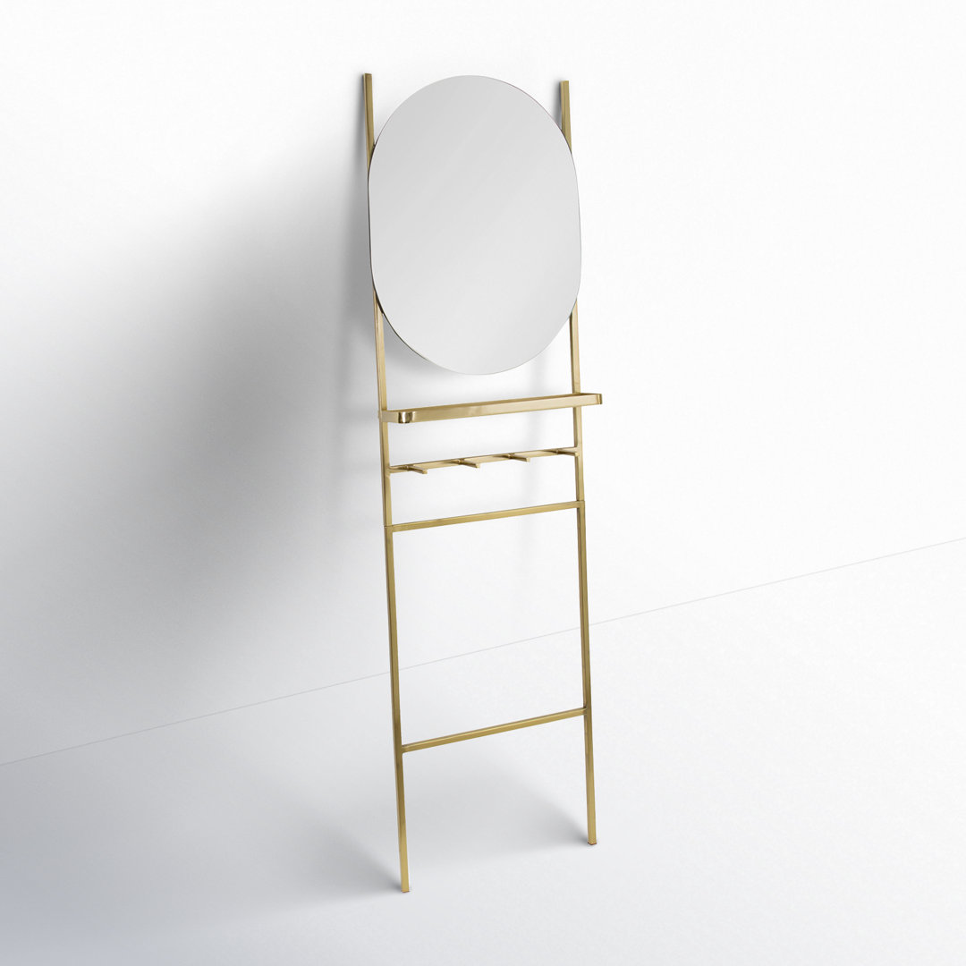 Vesey Oval Metal Framed Leaning Bathroom / Vanity Mirror AllModern