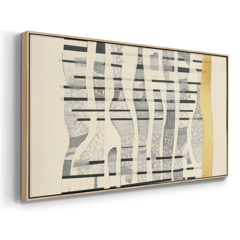 Série abstraite-DCC-XXV-Toile tendue avec châssis tendue, prête à être accrochée, H 25 po x l 49 po, Naturel