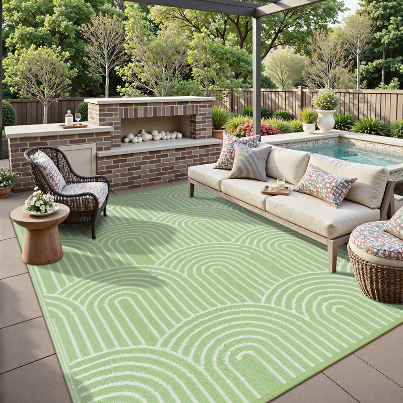 Botho Outdoor Rug Patio Waterproof Reversible Camping Rugs Plastic Straw Rv Rugs for Outside Under Awning Portable Lightweight Carpet for Backyard