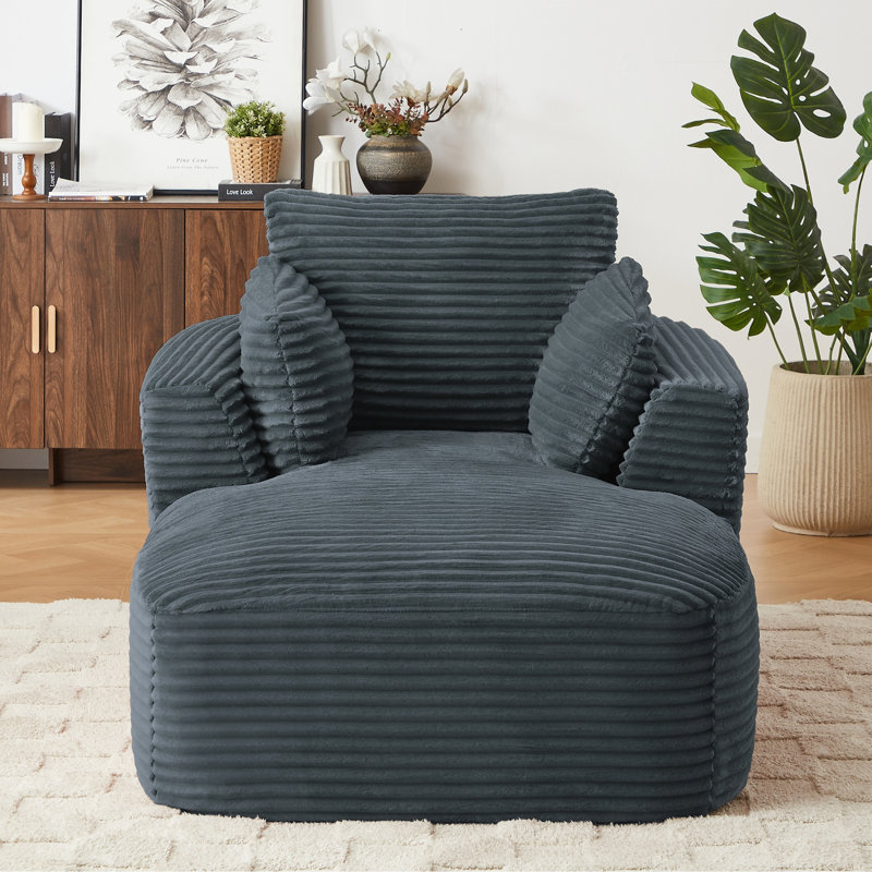 Chaise longue surdimensionnée en velours côtelé d'intérieur, Dark Grey