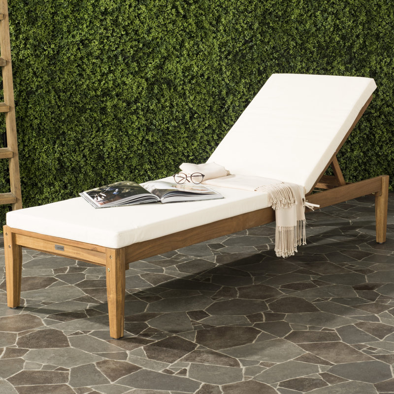 Chaise longue d'extérieur en acacia Ruark, Naturel