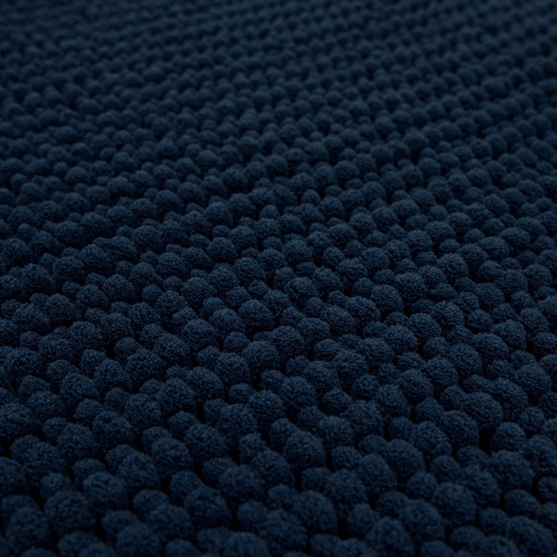 Tapis pour salle de bain Wagnon, L 27 po x L 45 po, Indigo